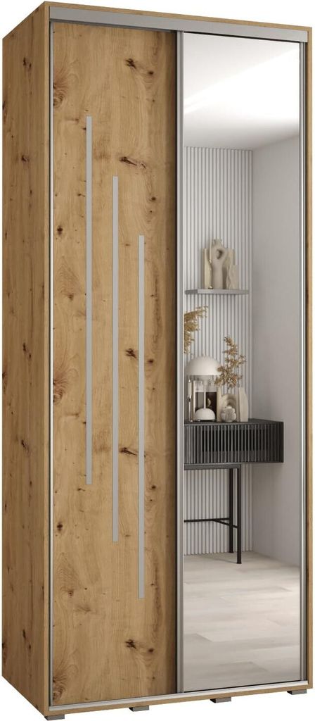 MEBLE KRYSPOL Davos 9 Schrank, zwei Türen - 235,2x120x45 cm - Artisan Artisan Silber