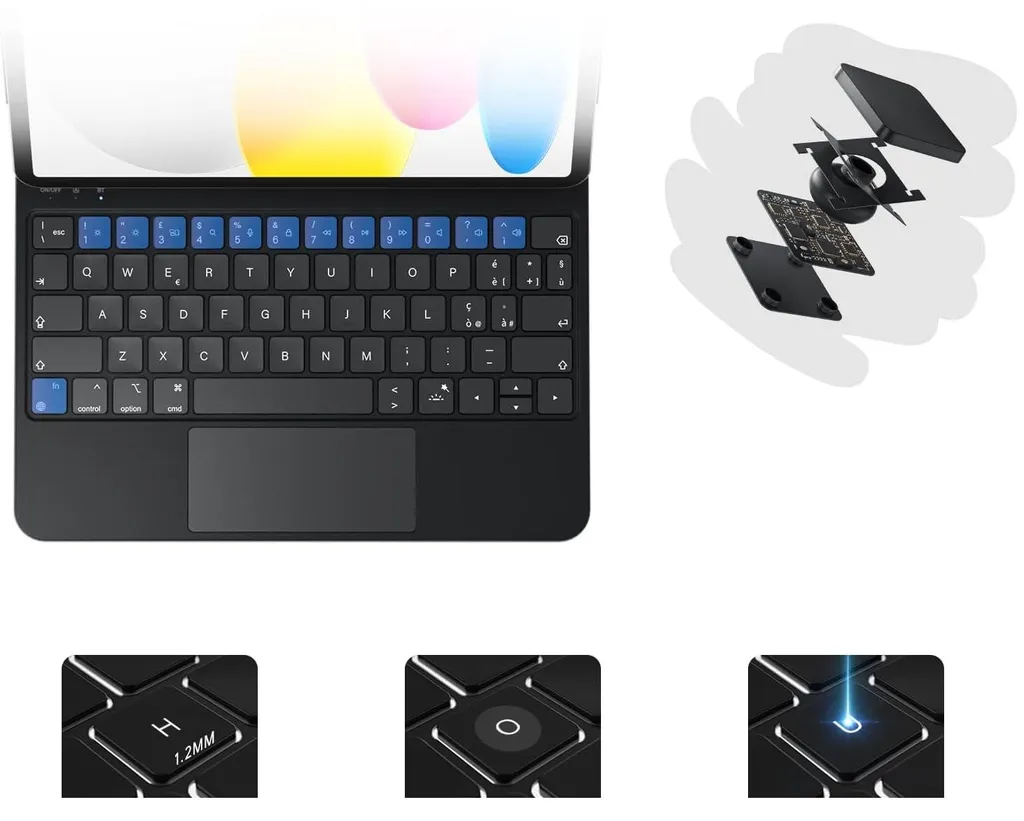 Étui Clavier Bluetooth pour iPad 10 HOU MF-10 Layout QWERTY Pro - 3