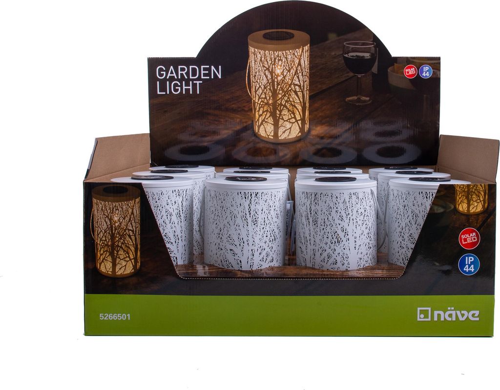 Näve Leuchten LED-Deko-Solarleuchte weiß LED-Deko-Solarleuchte weiß LED-Deko-Solarleuchte weiß, Lampe für den Außenbereich im Natural-Style, ...