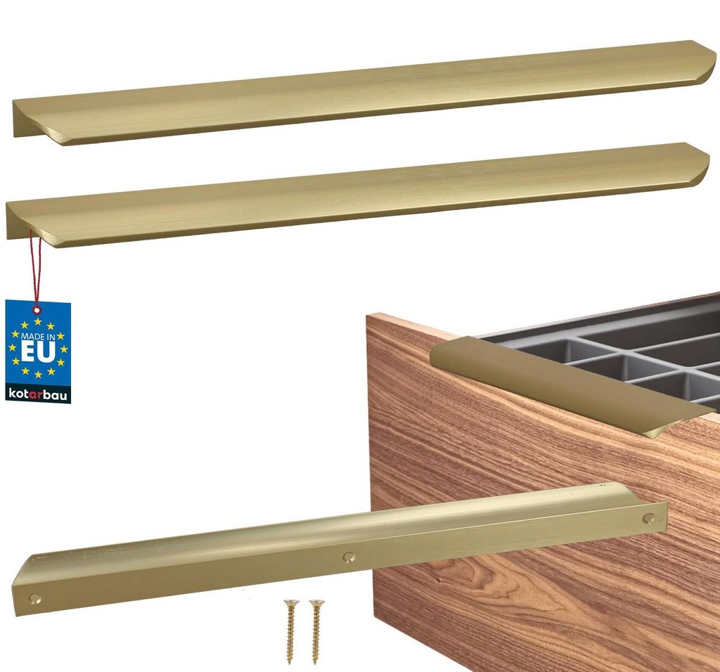 KOTARBAU® 2er Set Möbelgriff Schrankgriffe 340 mm Gold Matt Produktbild 