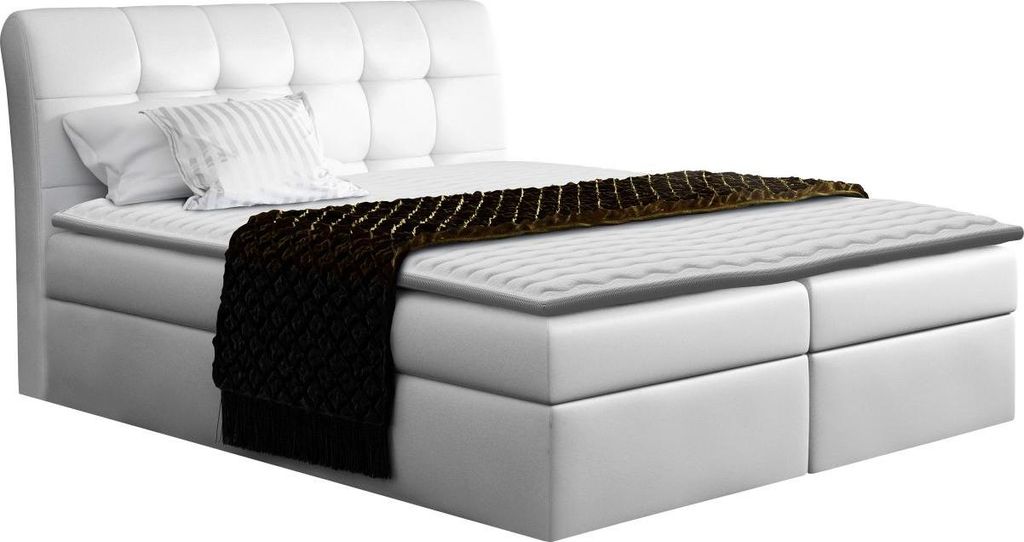 MIRJAN24 Boxspringbett Diego, Doppelbett mit zwei Bettkästen für die Bettwäsche, Stilvoll Ehebett (Farbe: Soft 017, Größe: 200 x 200 cm)