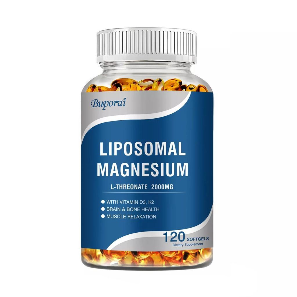 Liposomal Magnesium L-Threonate 2000 mg (120 Kapseln) Nahrungsergänzungsmittel, Gehirn, Herz, Knochen