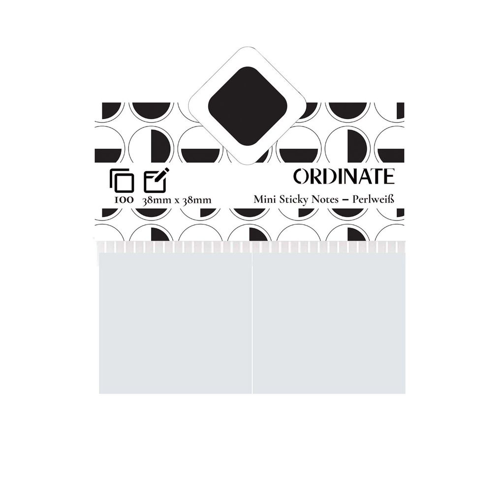 Ordinate-Perlweiß | Sticky Notes | Haftnotizen (38 x 38mm) | Klebezettel | Leicht zu Beschreiben | Haftnotizzettel