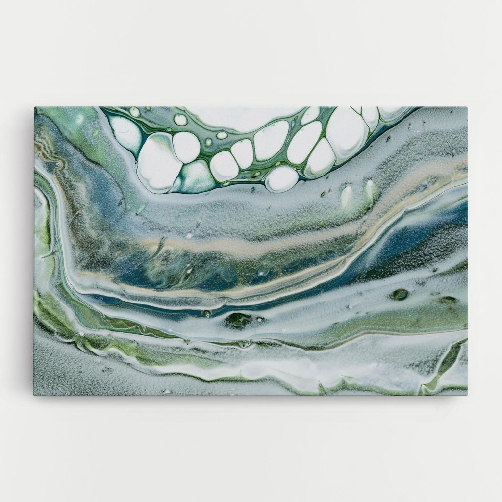 ARTHUB Leinwandbild 50x70 cm, Dark Green Liquid | Wohnzimmerdekoration, Hängende Bilder, Wanddekoration, Heimdekoration, Abstrakte, Marmor