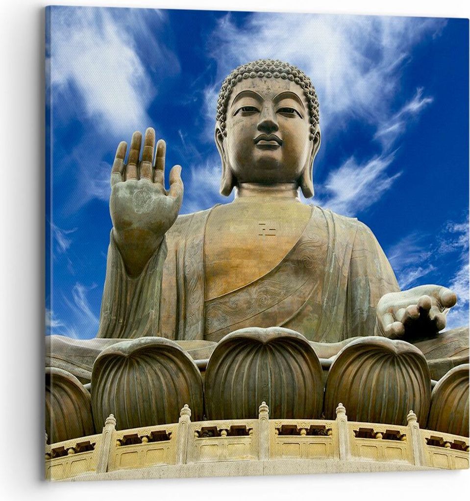 Bild auf Leinwand - Leinwandbild - Asien buddha kultur - 70x70cm - Wand Bild - Wanddeko - Wandbilder - Leinwanddruck - Bilder - Kunstdruck - Wandde...