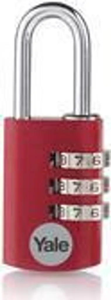 Petit cadenas à code 20 mm rouge Yale pour casier de sport et vestiaire