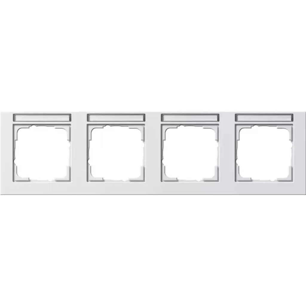Gira 109429 System 55 Cadre E2 avec Champ Inscription 4 Postes Blanc