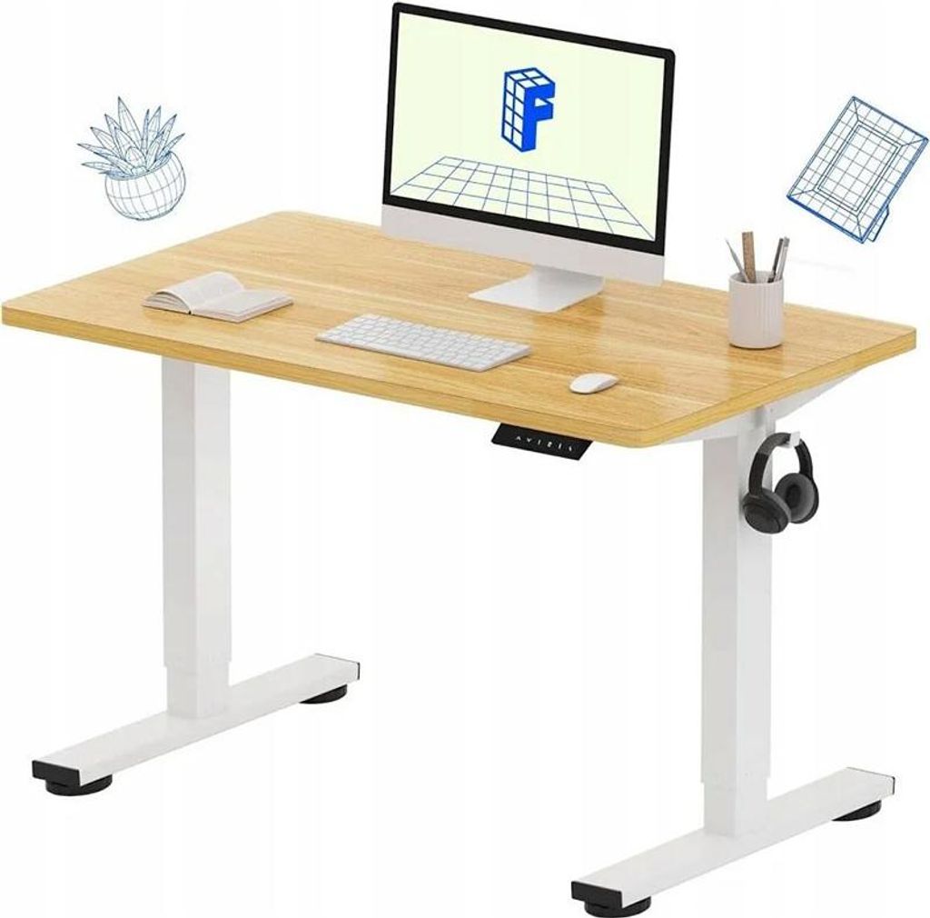 Table à hauteur réglable QE1M-4024-EUV4 en érable, 120 x 60 Image du produit 