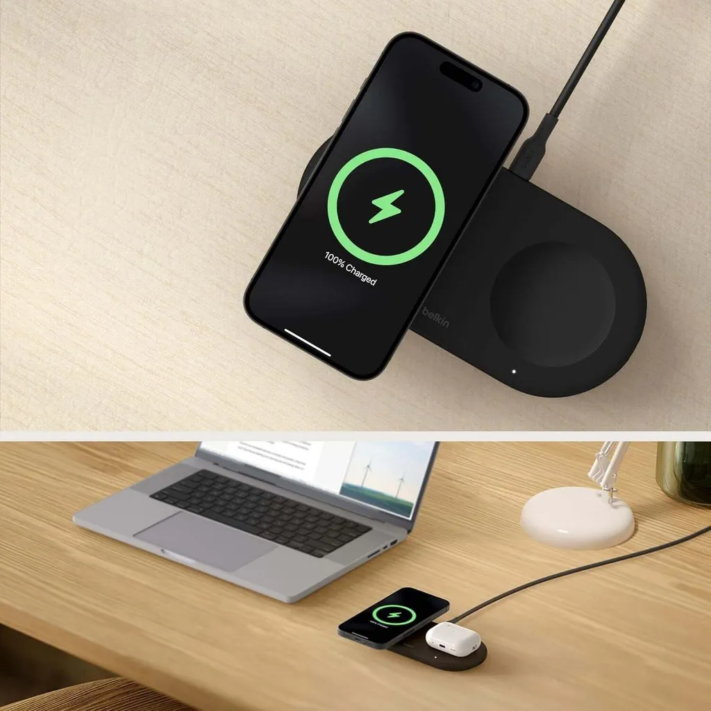 Chargeur sans fil double induction Belkin BoostCharge Pro pour iPhone - 11