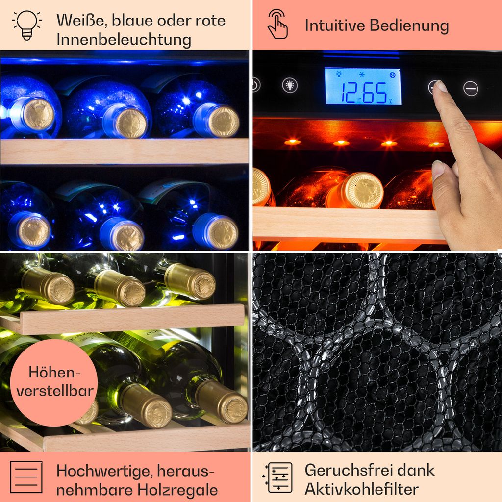 Klarstein Einbau-Weinkühlschrank, 2 Zonen Produktbild 5
