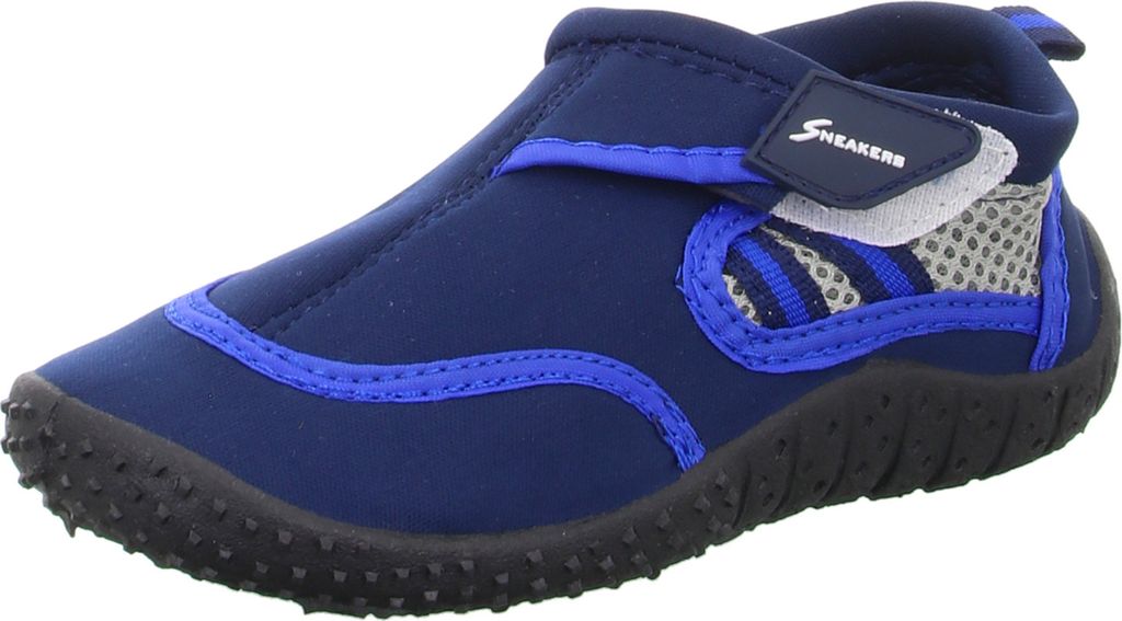 Sneakers Kinder-Leinen-Slipper Schwarz-Blau, Farbe:blau, EU Größe:33