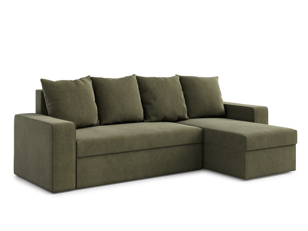 AX LIVING Eck Couch Klein Climpy 242cm – Stilvolle Funktionalität in Olivgrün