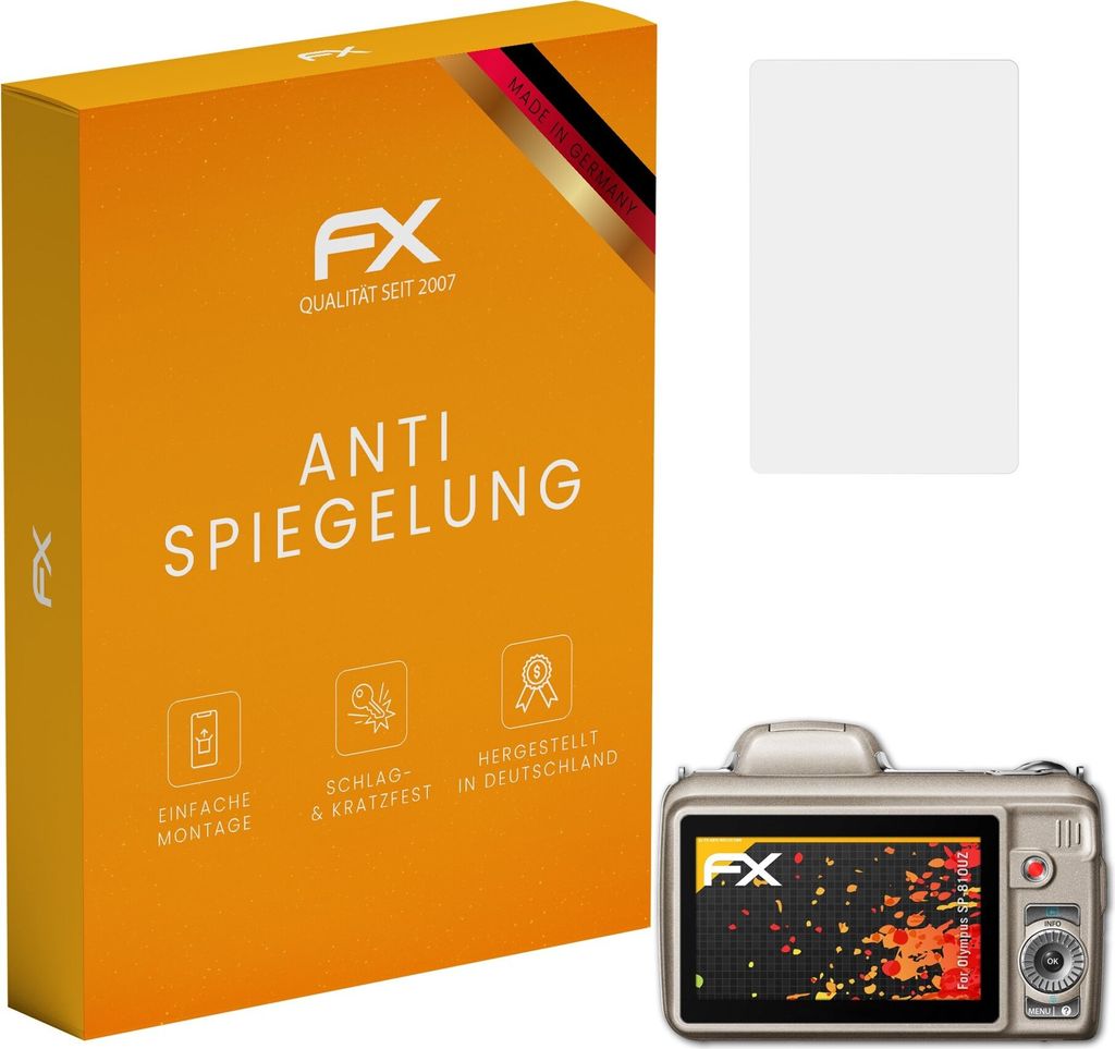 atFoliX FX-Antireflex 3x Schutzfolie kompatibel mit Olympus SP-810UZ Displayfolie