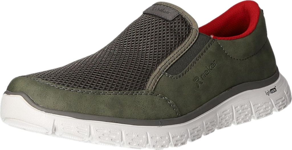 Rieker Herren-Slipper Grün-Rot-Weiß, Farbe:grün, EU Größe:45