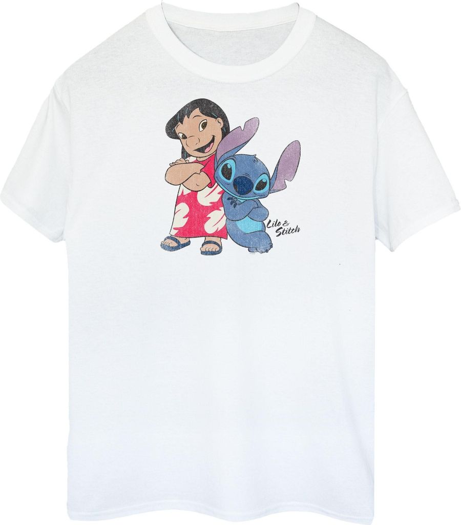 Lilo & Stitch - "Classic" T-Shirt für Damen BI612 (M) (Weiß)