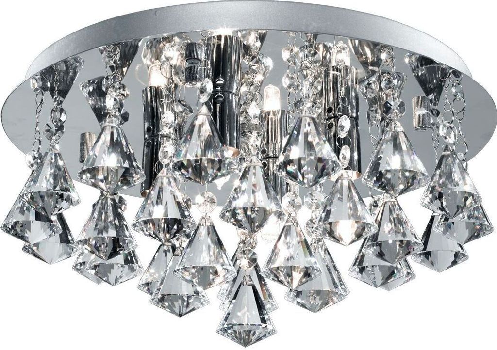 Deckenleuchte Glas Metall G9 IP44 Kristall Chrom 4-flammig Klassisch