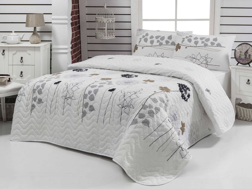 L'Essentiel Linge de Maison, Begonvilla- EPF1943, Weiß, Tagesdecken, 90 gr/m², 65% Baumwolle / 35% Polyester (Abdeckung) /