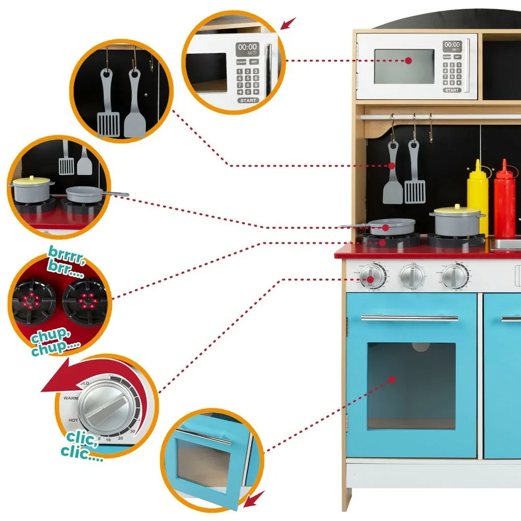Cuisine Play & Learn 109cm avec effets interactifs et design bois