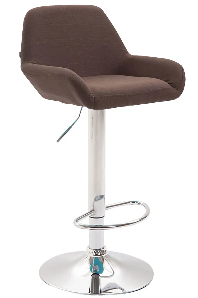 Sgabello Cucina CLP Braga Tessuto Marrone e Cromo - Design Moderno