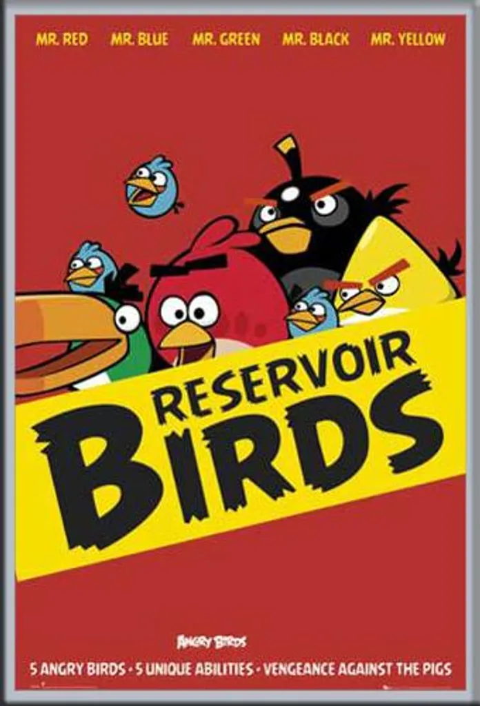Angry Birds - Poster - Resevoir Birds + cornice rimovibile, Shinsuke® Maxi MDF argento, disco acrilico