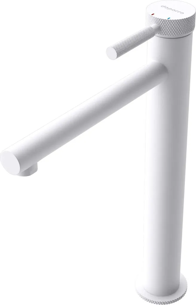 Doporro Rubinetto Cascata Bianco Opaco Alto WAO-7601 Ottone 30,5cm
