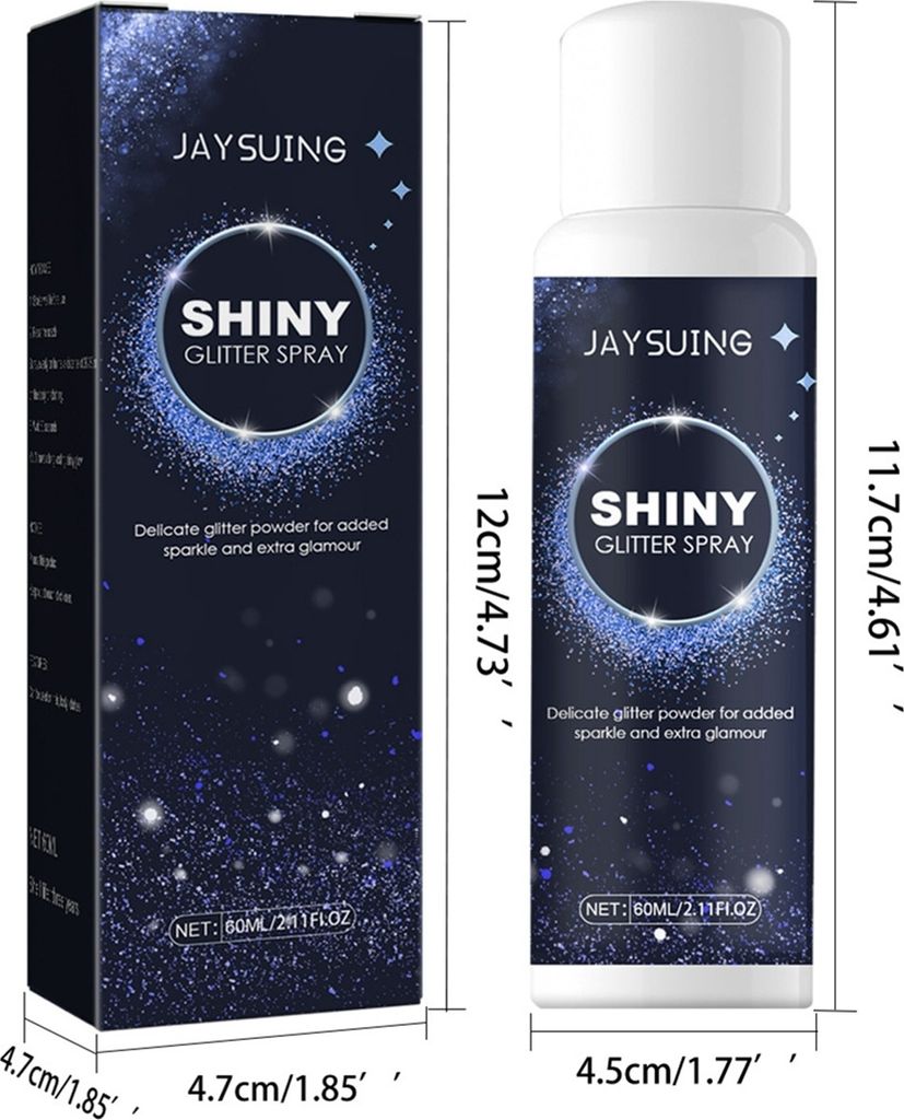 2 Stück 60ml Glitzerspray, Körper Glitzer, Holographisch Produktbild 9