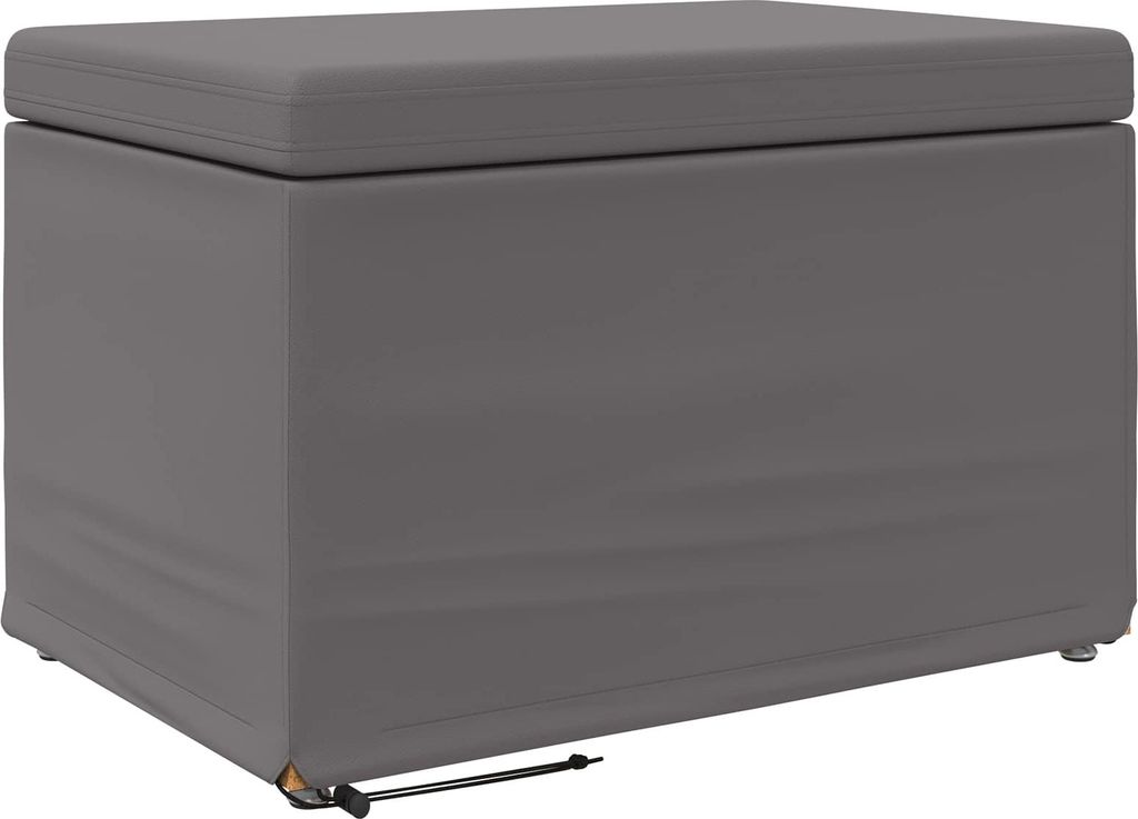 Hocker Grau 61 x 41 x 40 cm Kunstleder und Engineering Holz