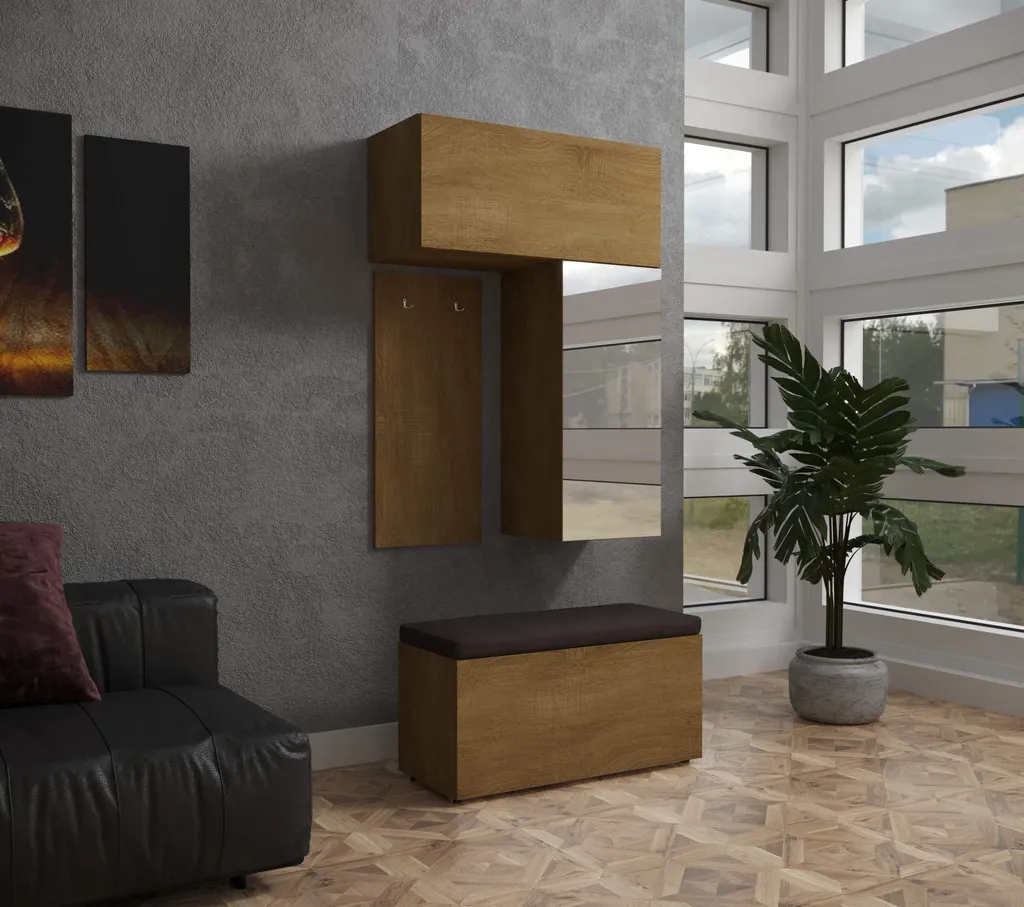 Furnitech F12 Meuble de Vestiaire d'Entrée avec Armoire à Chaussures M4