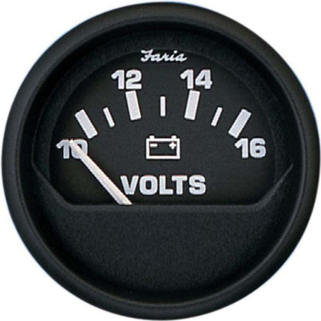 Faria Euro-voltmeter 10-16v Schwarz Schwarz One Size