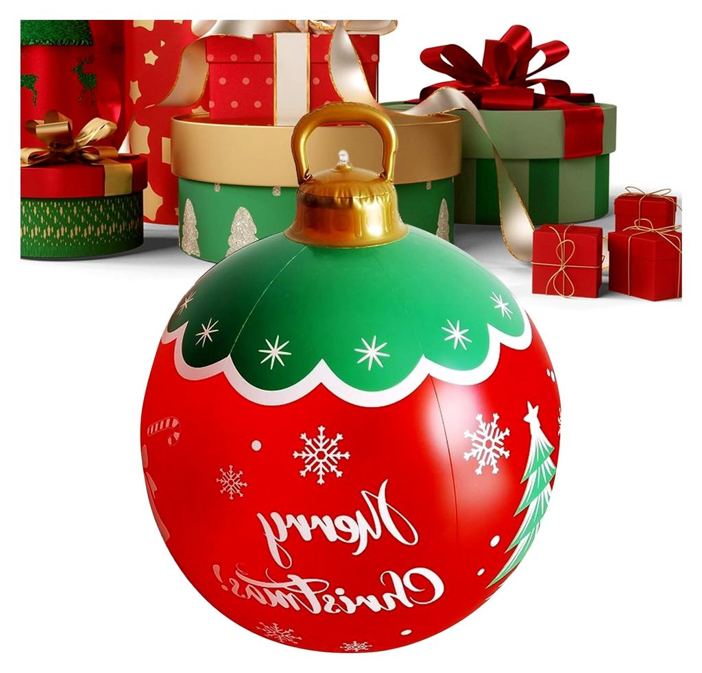 Aufblasbare Weihnachtskugel - Große PVC Weihnachtsdekoration - Saisonale Festtagsdekoration für das Wohnzimmer