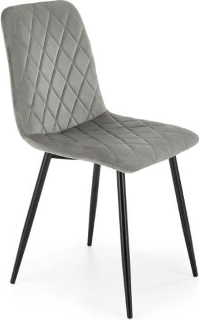 4er Set Esszimmerstühle K525 Grau Stoff Metall, Maße 45x55x89 cm (BxTxH)