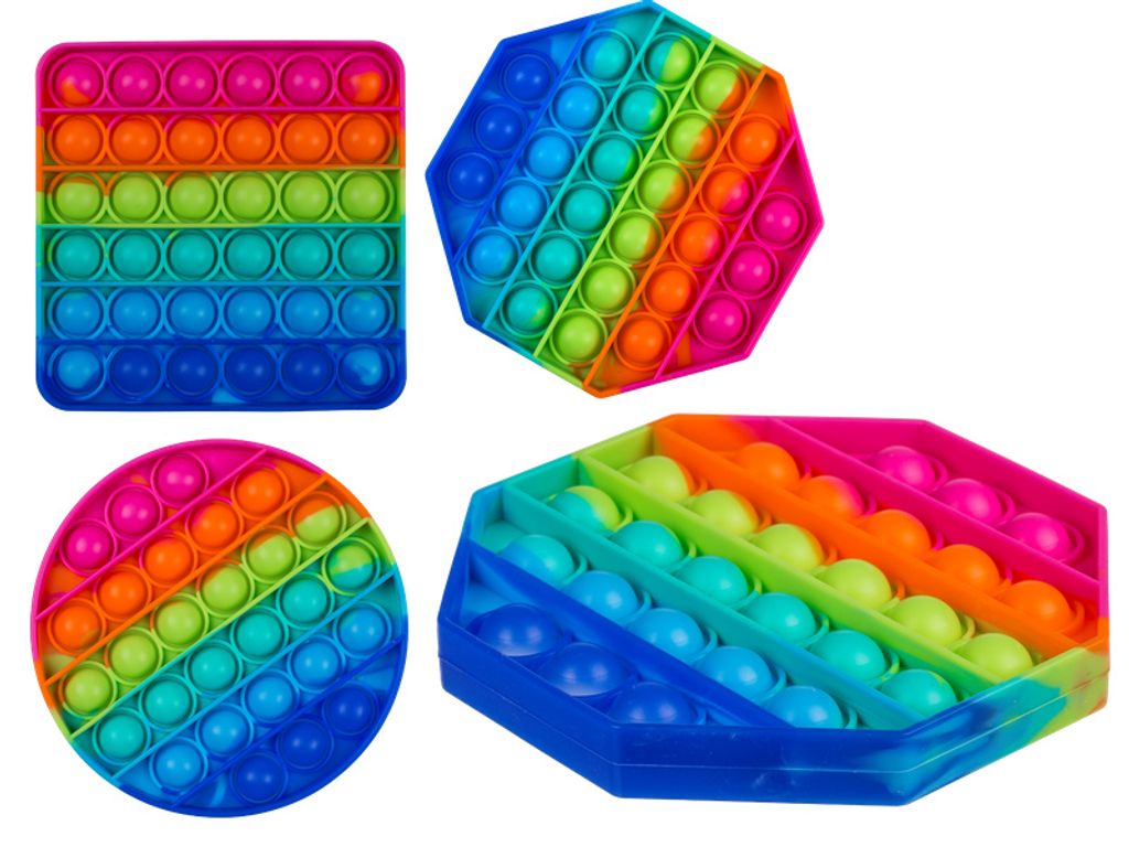 Push It Pop Fidget Bubble Pop Trend Spielzeug Anti Stress Rainbow Regenbogen NEU 