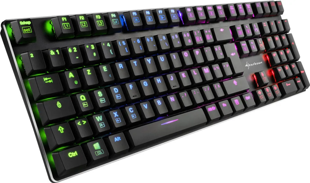 Clavier pour Télétravail et Gaming Sharkoon PureWriter RGB Silencieux Fin
