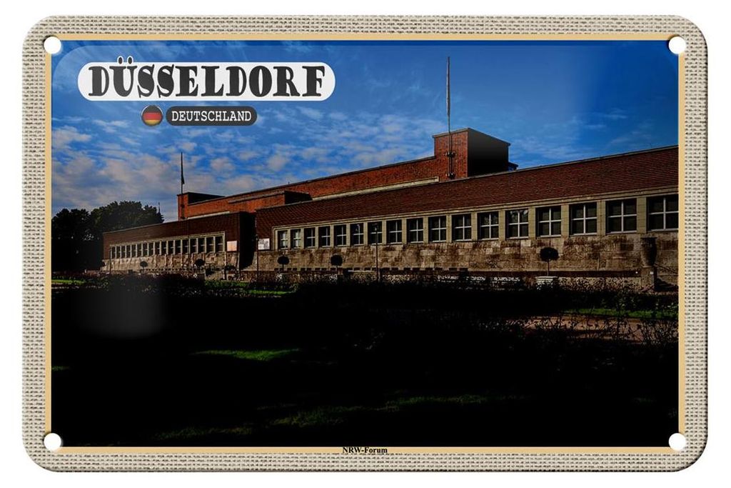 Blechschild Städte Düsseldorf NRW-Forum Deutschland 18x12cm Schild