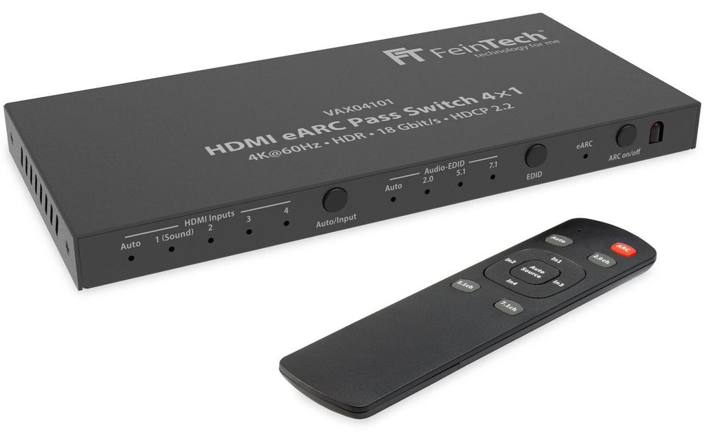 FeinTech VAX04101A HDMI eARC Pass Switch 4x1 für 4K und Produktbild 
