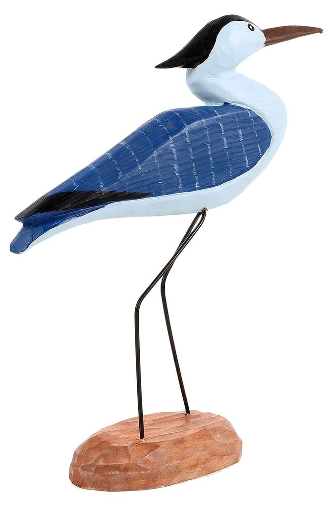 Holzvogel Skulptur Handgeschnitzt Nordische Wohnraumdekoration Vogelfigur für Wohnzimmer Couchtisch Regal