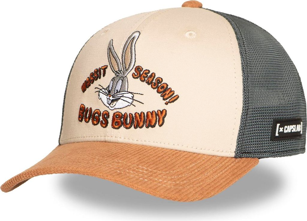 CAPSLAB Looney Tunes Trucker Cap Bugs Bunny Beige