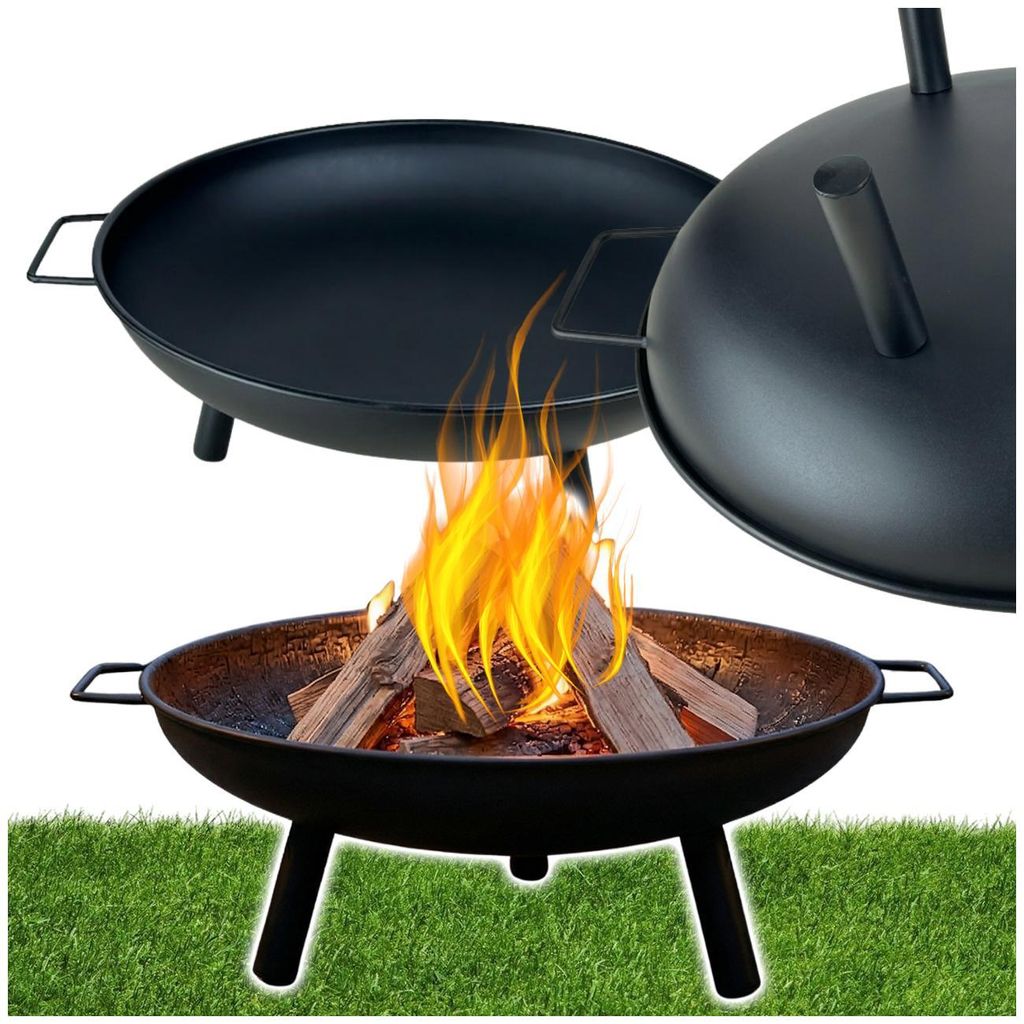 Feuerstelle Ø 60 cm aus Metall mit Beinen - Feuerschale - Produktbild 