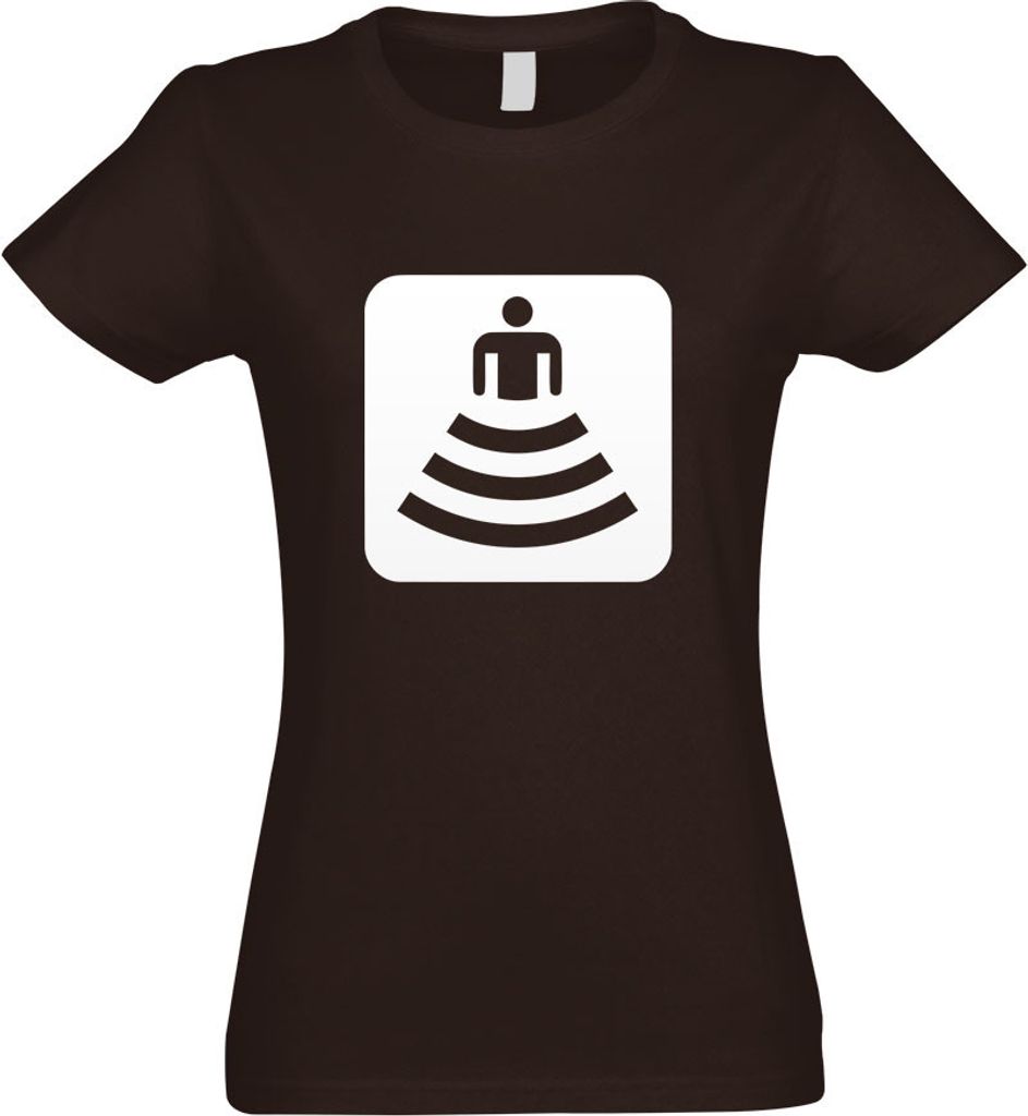 Kiwistar - T-Shirt tailliert - Damen - Chocolate - W-LAN Verbindung Piktogramme - mit Motiv Bedruckt - Funshirt Design - Sport - Freizeit - Damen - S