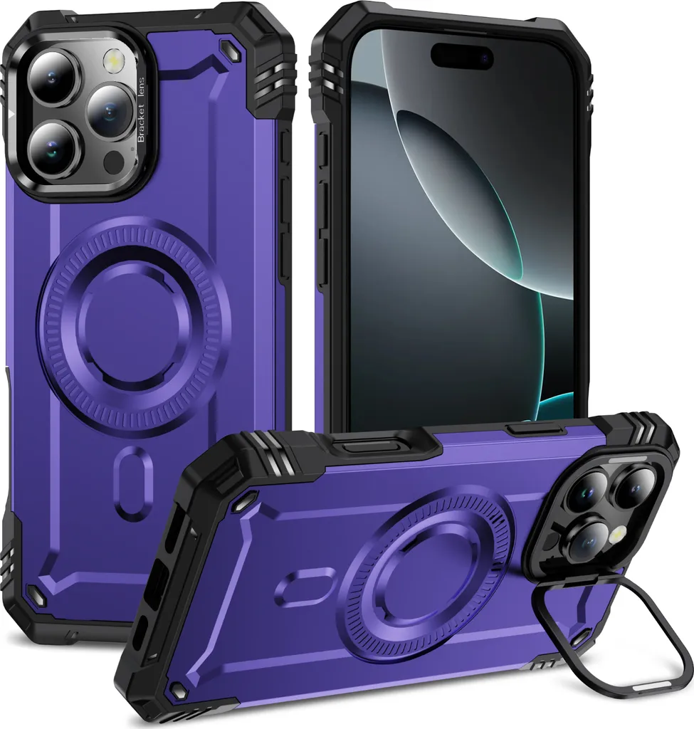 Cover iPhone 16 Pro Max Viola con Anello: Stile e Protezione Top - 1