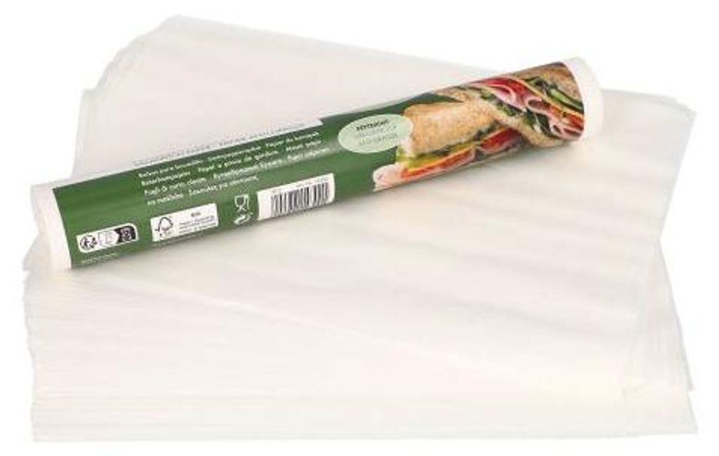 Blatt Butterbrotpapier 25 cm x 30 cm weiss Produktbild 