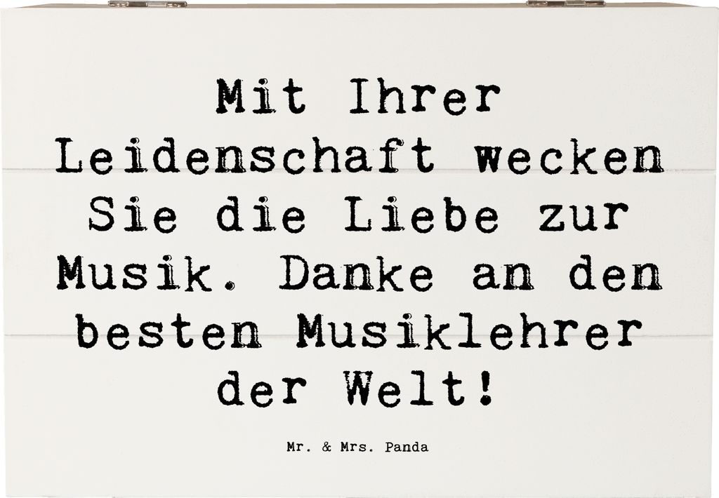 Mr. & Mrs. Panda Box Spruch Musiklehrer Liebe 22 x 15 cm - Weiß - Geschenk, Geschenkbox, Danke sagen, Schatzkiste, Kiste mit Deckel, Dankeschön, ...