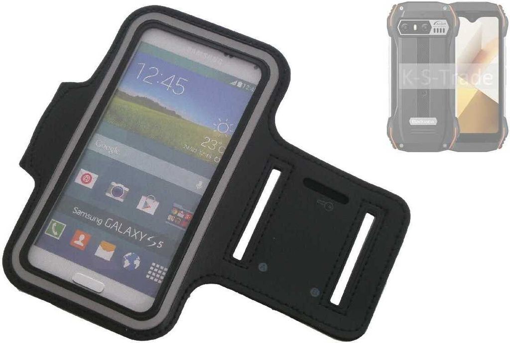 Kompatibel mit Blackview N6000 Neopren Jogging Armband Sportarmband Oberarmband schwarz kompatibel mit Blackview N6000 mit Reflektor Streifen. Fitness