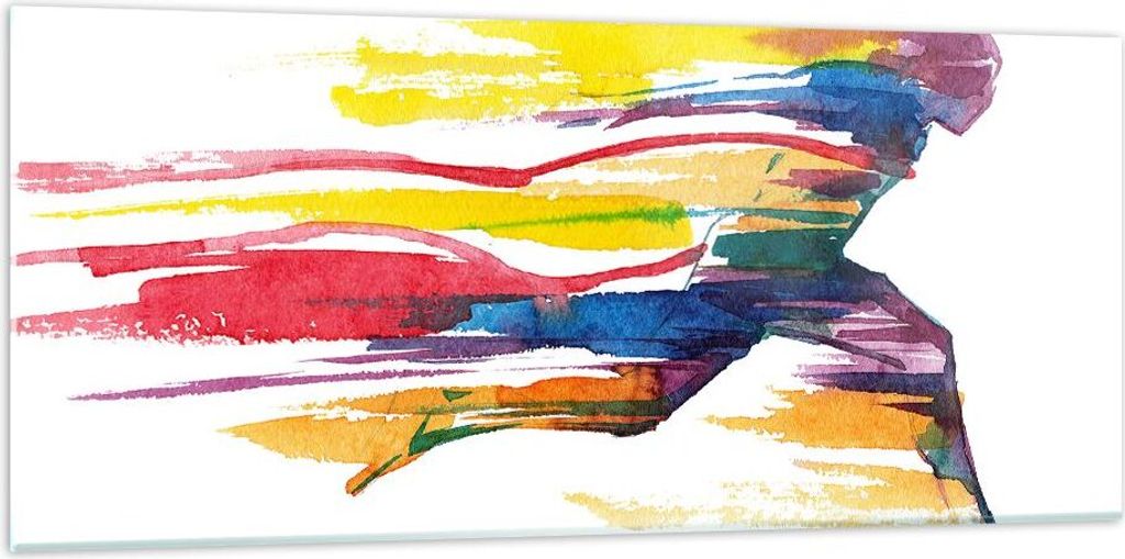Bilder auf glas - Run Streifen Spiel Grafik - 120x50cm - Glasbilder - Wandbilder - Kunstdruck - zum Aufhängen bereit - Wanddekoration aus Glas - G...