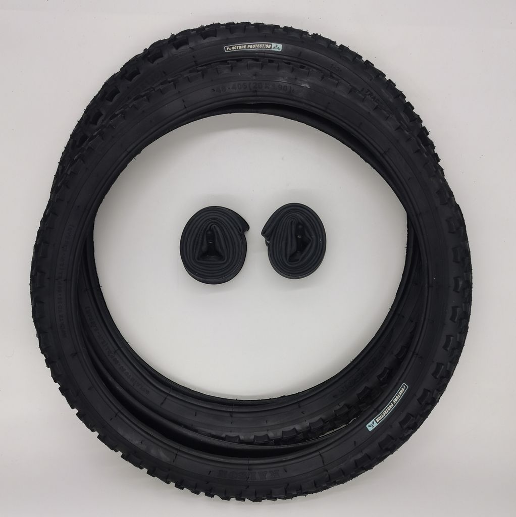 Ralson 2x20 Zoll MTB Reifen +AV Schlauch 20x1.90 | ETRTO 48-406 1mm Pannenschutz Decke Mantel Mountainbike Fahrrad