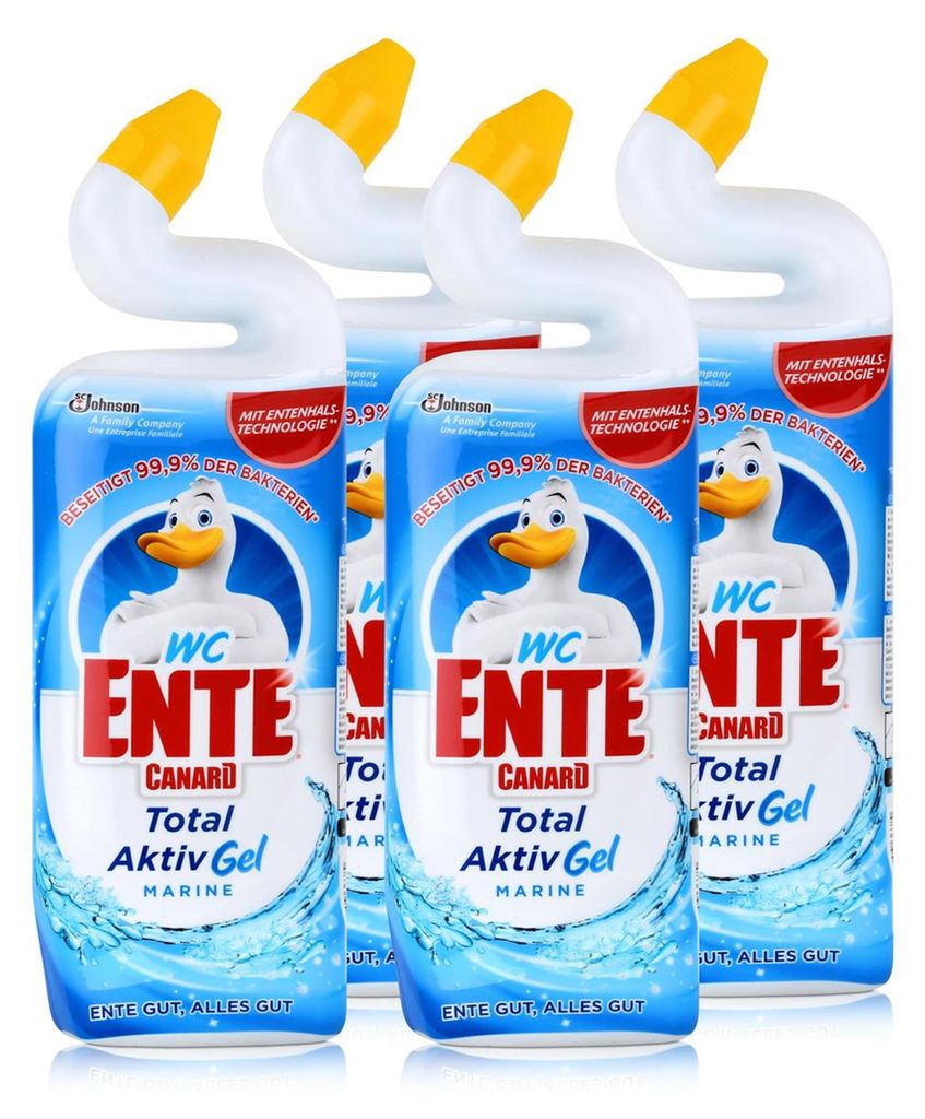 4x WC Ente Aktiv-Gel WC Reiniger Marine 750 ml