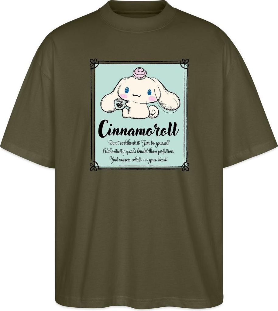 Spreadshirt Cinnamoroll Just Be Yourself Oversize Uni T-Shirt, XS, Khaki
