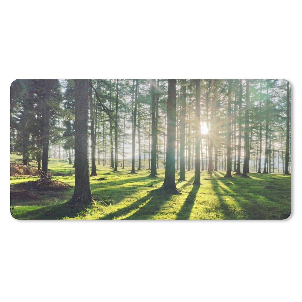 MuchoWow Mauspad Mousepad Bäume - Natur - Wald 60x30 cm - Mousepads - Maus Mat - Pad - Mausunterlage - Nachhaltig