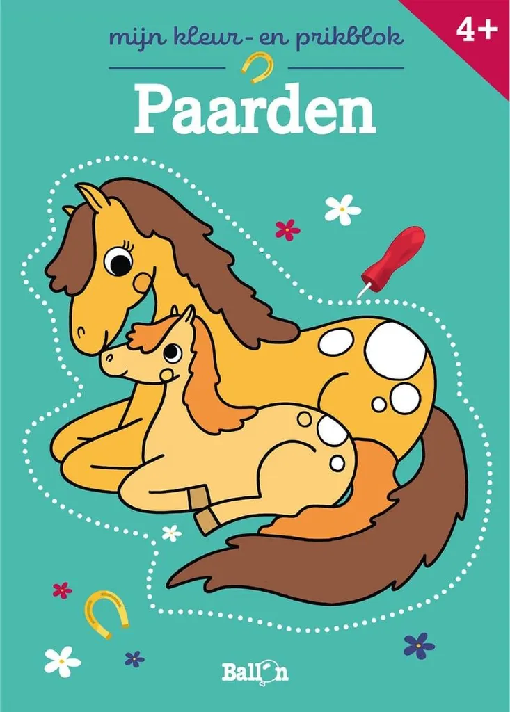 Livre de coloriage et bloc de ponction les chevaux pour enfants créatifs
