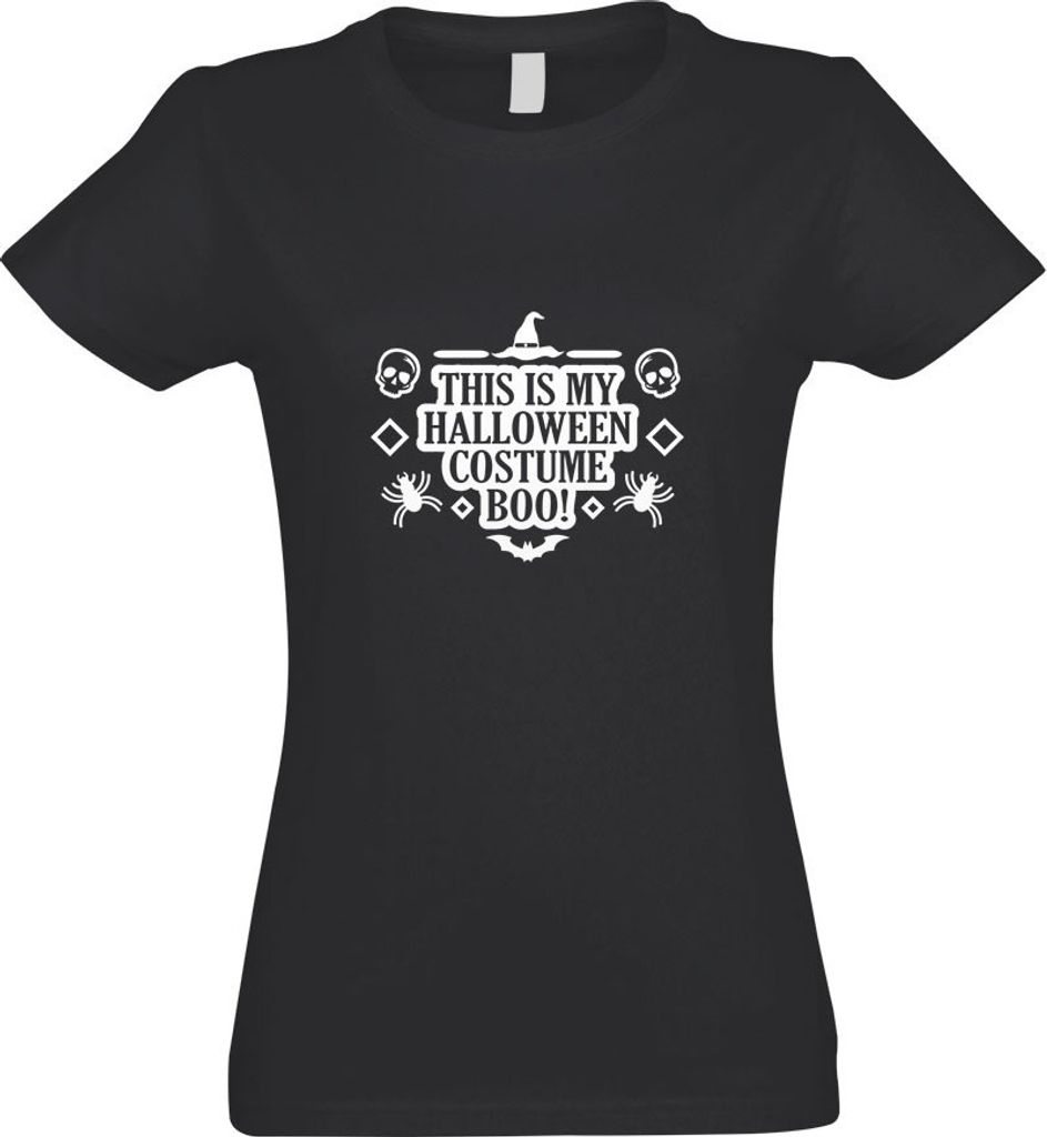 Kiwistar - T-Shirt tailliert - Damen - Graphit - This is My Halloween Costume - mit Motiv Bedruckt - Funshirt Design - Sport - Freizeit - Damen - XXL